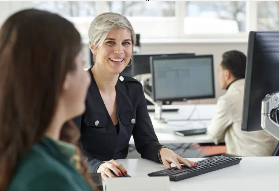 vrouw aan het werk op pc
